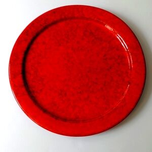 Vintage Italian Aldo Londi for Bitossi Red/Orange Large Centerpiece Plate